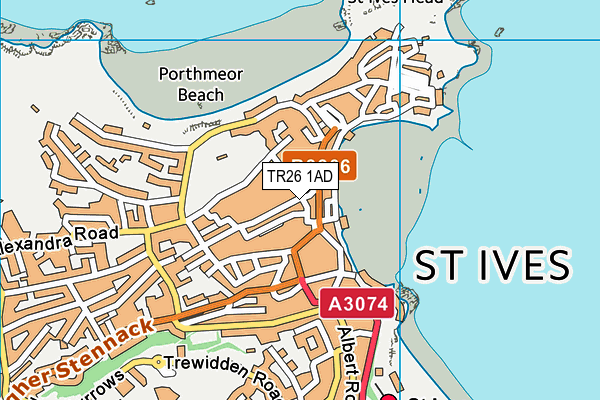 TR26 1AD map - OS VectorMap District (Ordnance Survey)