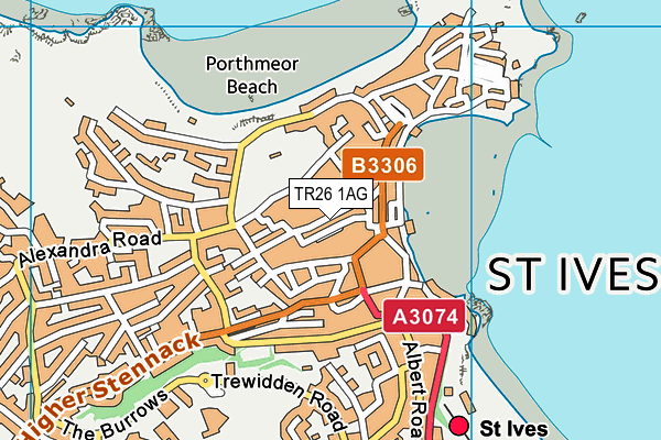 TR26 1AG map - OS VectorMap District (Ordnance Survey)