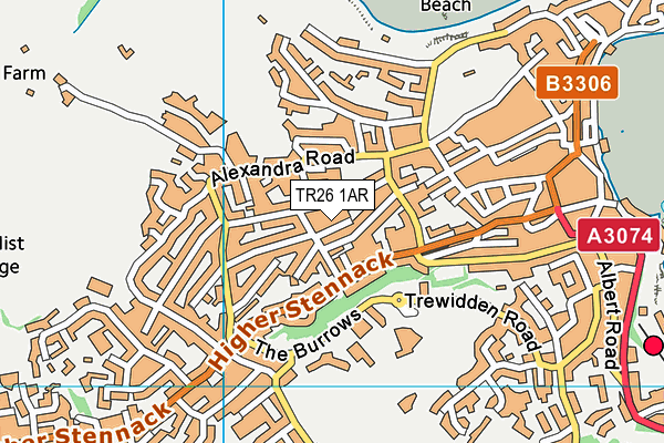 TR26 1AR map - OS VectorMap District (Ordnance Survey)