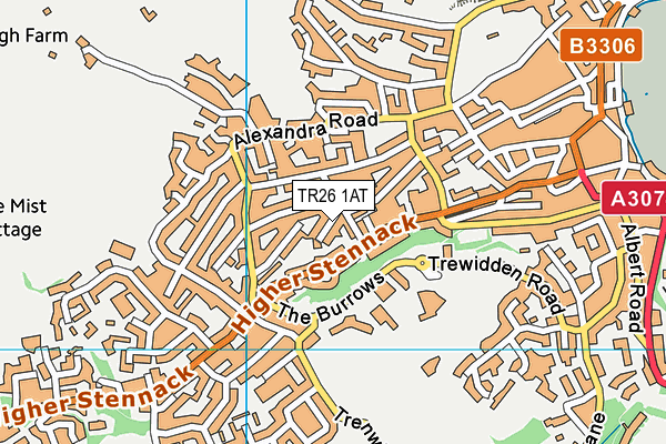 TR26 1AT map - OS VectorMap District (Ordnance Survey)