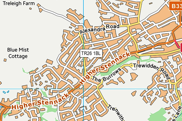 TR26 1BL map - OS VectorMap District (Ordnance Survey)