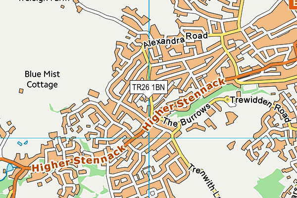 TR26 1BN map - OS VectorMap District (Ordnance Survey)