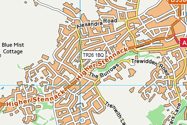 TR26 1BQ map - OS VectorMap District (Ordnance Survey)