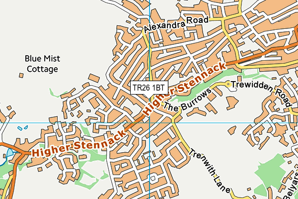 TR26 1BT map - OS VectorMap District (Ordnance Survey)