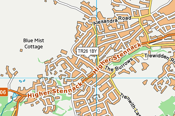 TR26 1BY map - OS VectorMap District (Ordnance Survey)