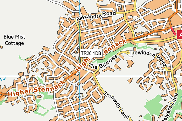 TR26 1DB map - OS VectorMap District (Ordnance Survey)