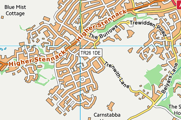 TR26 1DE map - OS VectorMap District (Ordnance Survey)