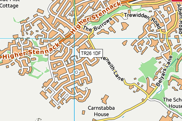 TR26 1DF map - OS VectorMap District (Ordnance Survey)