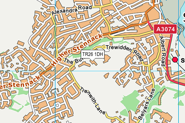 TR26 1DH map - OS VectorMap District (Ordnance Survey)