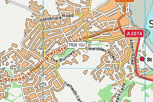 TR26 1DJ map - OS VectorMap District (Ordnance Survey)