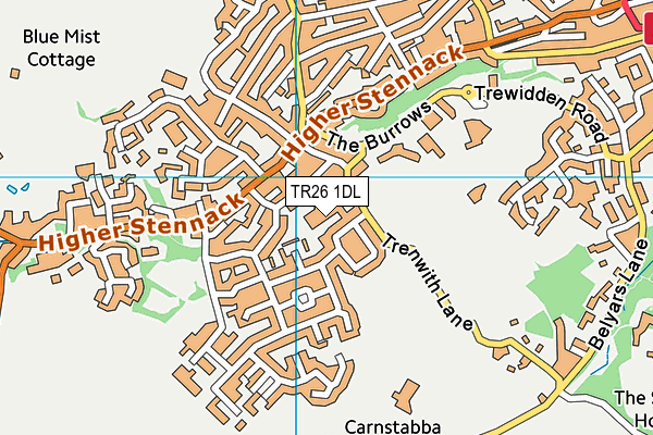 TR26 1DL map - OS VectorMap District (Ordnance Survey)