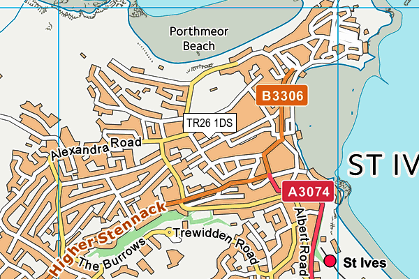 TR26 1DS map - OS VectorMap District (Ordnance Survey)