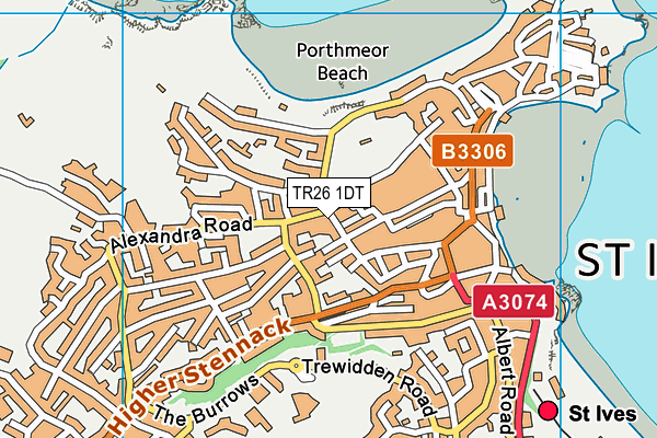 TR26 1DT map - OS VectorMap District (Ordnance Survey)