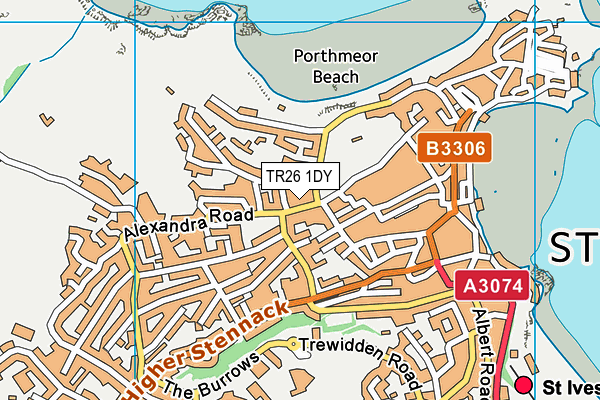 TR26 1DY map - OS VectorMap District (Ordnance Survey)