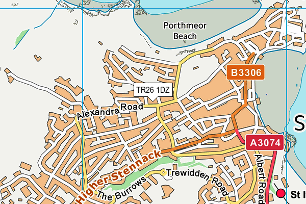 TR26 1DZ map - OS VectorMap District (Ordnance Survey)