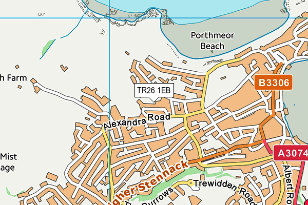 TR26 1EB map - OS VectorMap District (Ordnance Survey)