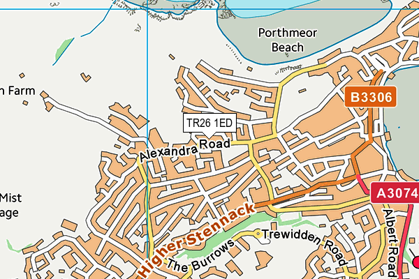 TR26 1ED map - OS VectorMap District (Ordnance Survey)