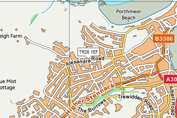 TR26 1EF map - OS VectorMap District (Ordnance Survey)