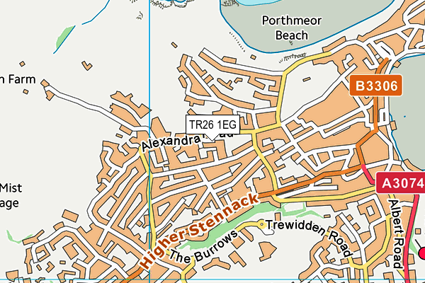 TR26 1EG map - OS VectorMap District (Ordnance Survey)