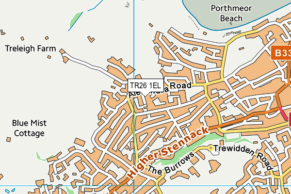 TR26 1EL map - OS VectorMap District (Ordnance Survey)