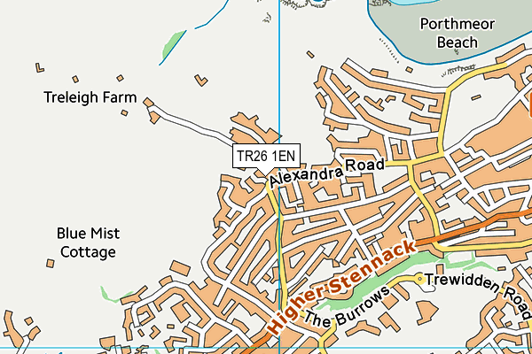 TR26 1EN map - OS VectorMap District (Ordnance Survey)