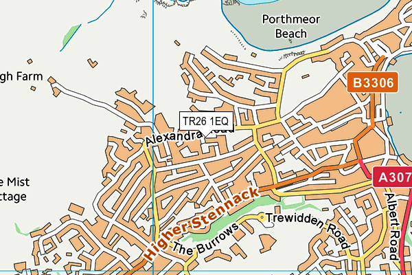 TR26 1EQ map - OS VectorMap District (Ordnance Survey)