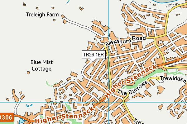 TR26 1ER map - OS VectorMap District (Ordnance Survey)