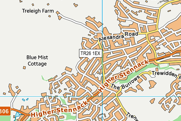 TR26 1EX map - OS VectorMap District (Ordnance Survey)