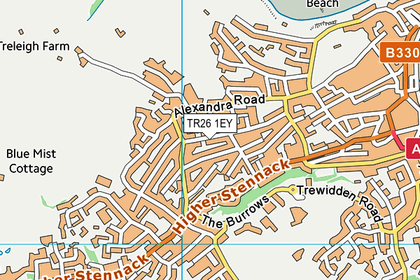 TR26 1EY map - OS VectorMap District (Ordnance Survey)