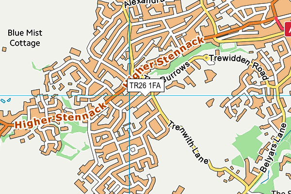TR26 1FA map - OS VectorMap District (Ordnance Survey)