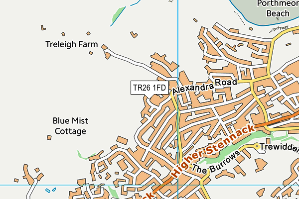 TR26 1FD map - OS VectorMap District (Ordnance Survey)