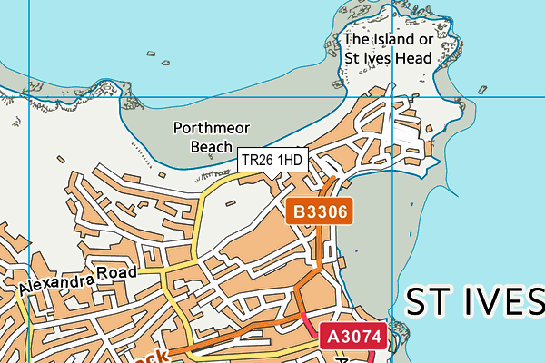 TR26 1HD map - OS VectorMap District (Ordnance Survey)