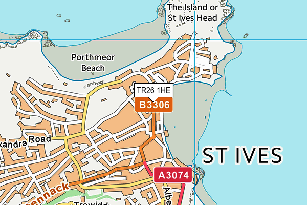 TR26 1HE map - OS VectorMap District (Ordnance Survey)