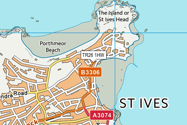 TR26 1HW map - OS VectorMap District (Ordnance Survey)