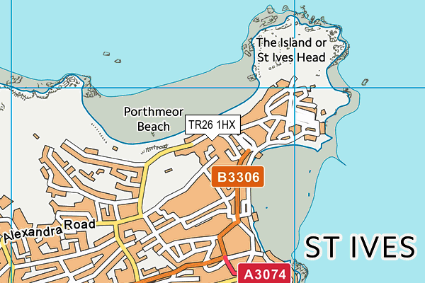 TR26 1HX map - OS VectorMap District (Ordnance Survey)