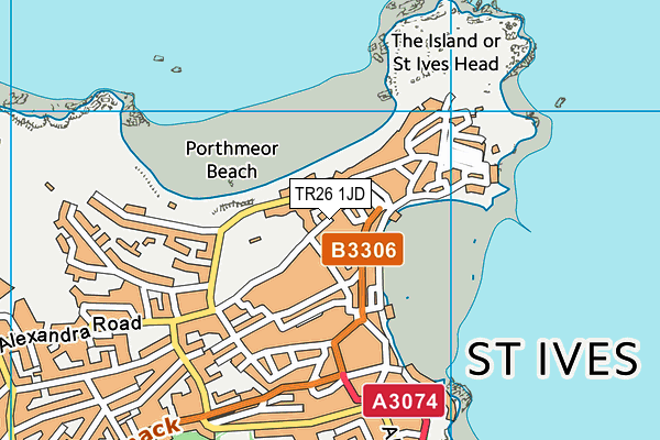 TR26 1JD map - OS VectorMap District (Ordnance Survey)
