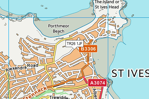 TR26 1JF map - OS VectorMap District (Ordnance Survey)