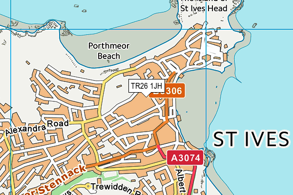 TR26 1JH map - OS VectorMap District (Ordnance Survey)