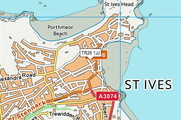 TR26 1JJ map - OS VectorMap District (Ordnance Survey)