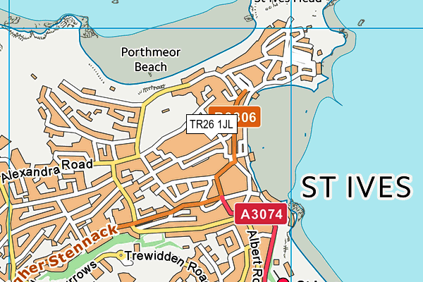 TR26 1JL map - OS VectorMap District (Ordnance Survey)