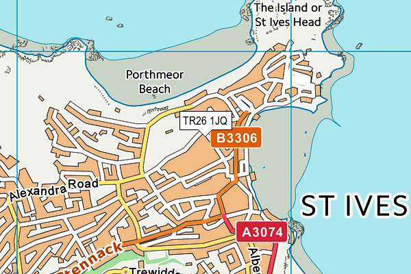 TR26 1JQ map - OS VectorMap District (Ordnance Survey)