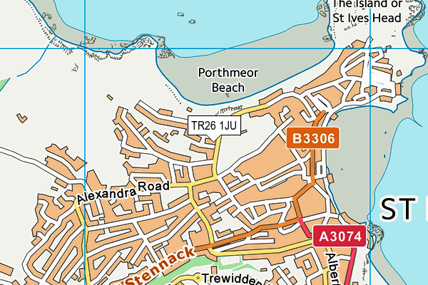TR26 1JU map - OS VectorMap District (Ordnance Survey)