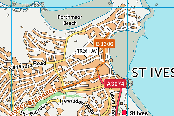 TR26 1JW map - OS VectorMap District (Ordnance Survey)