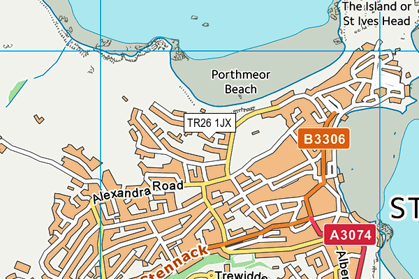 TR26 1JX map - OS VectorMap District (Ordnance Survey)