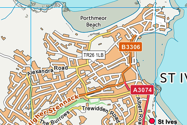 TR26 1LB map - OS VectorMap District (Ordnance Survey)