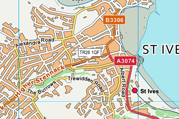 TR26 1QF map - OS VectorMap District (Ordnance Survey)