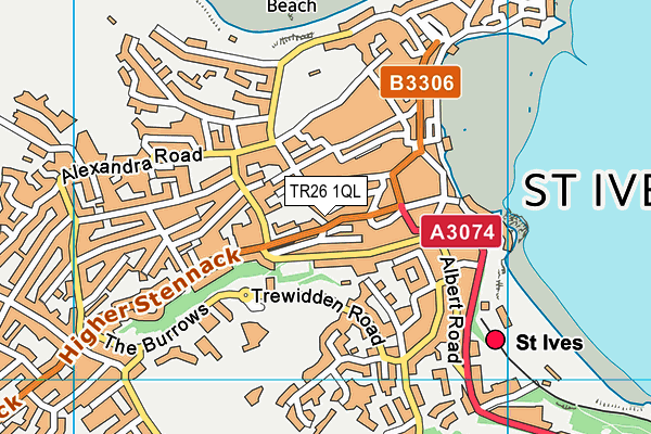 TR26 1QL map - OS VectorMap District (Ordnance Survey)