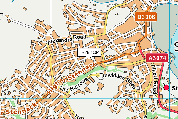 TR26 1QP map - OS VectorMap District (Ordnance Survey)
