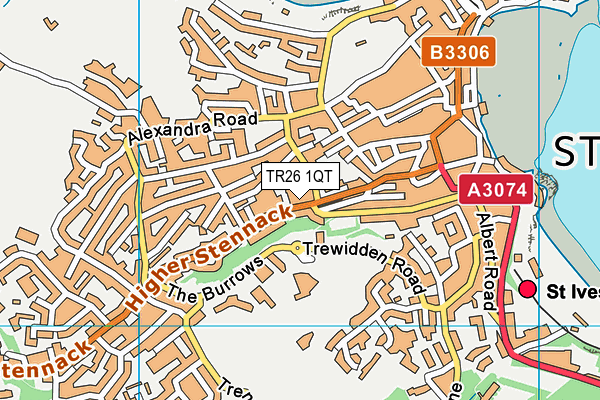 TR26 1QT map - OS VectorMap District (Ordnance Survey)
