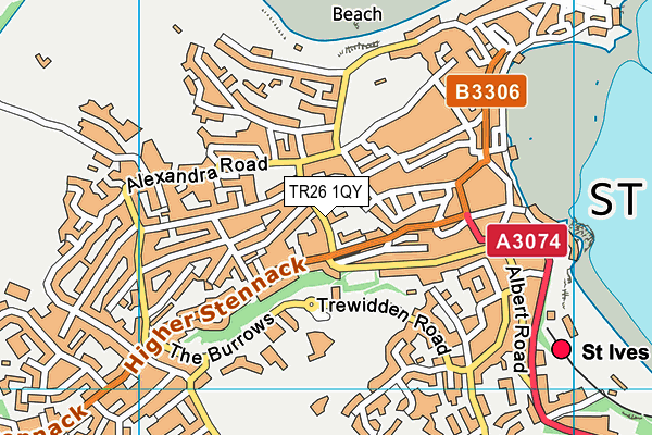 TR26 1QY map - OS VectorMap District (Ordnance Survey)